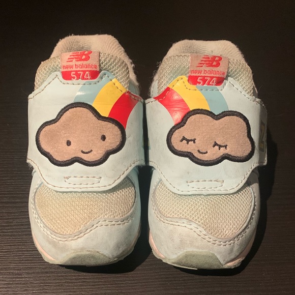 New Balance Kids 574 IV574CHB Night/Day Sky Blue Cloud Rainbow (Size: 5) - Picture 1 of 7